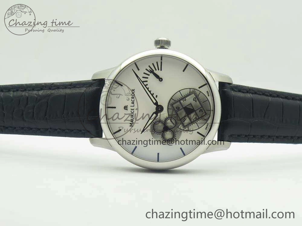 Masterpiece Square Wheel SS AMF 1:1 Best Edition White Dial On Black Leather Strap A6498
