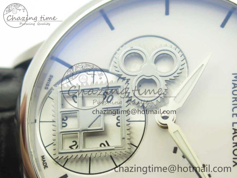 Masterpiece Square Wheel SS AMF 1:1 Best Edition White Dial On Black Leather Strap A6498