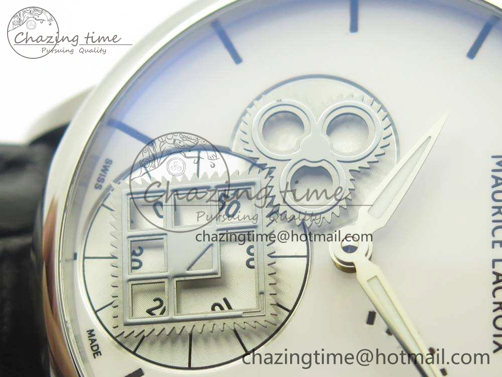 Masterpiece Square Wheel SS AMF 1:1 Best Edition White Dial On Black Leather Strap A6498