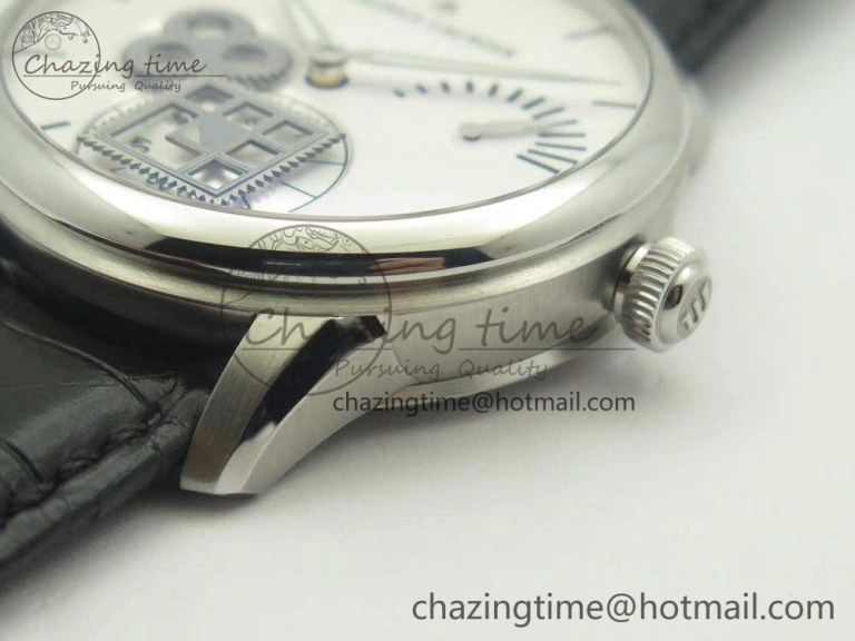 Masterpiece Square Wheel SS AMF 1:1 Best Edition White Dial On Black Leather Strap A6498