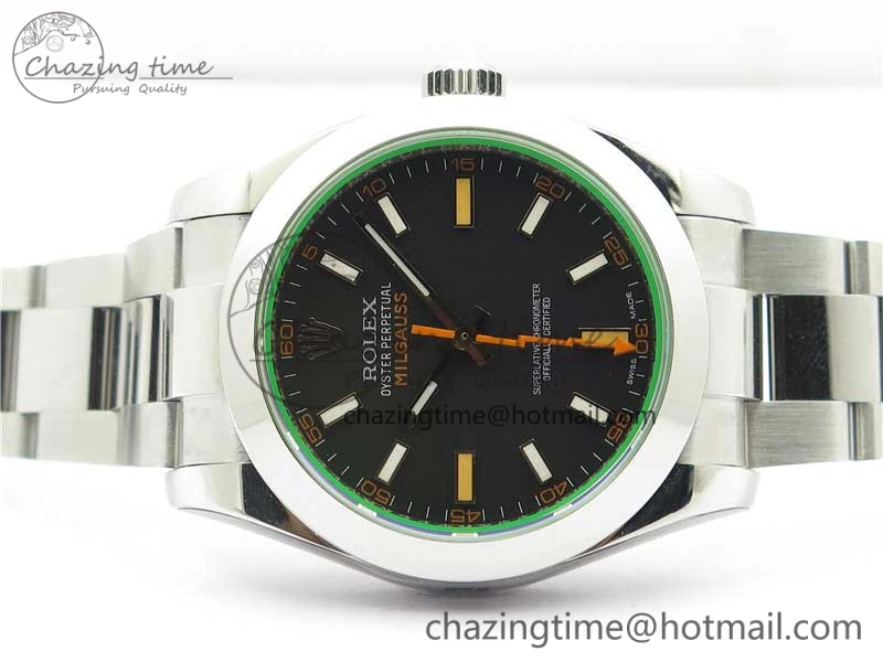 Milgauss 116400 GV 904L Steel ARF 1:1 Best Edition Black Dial on Bracelet SH3131