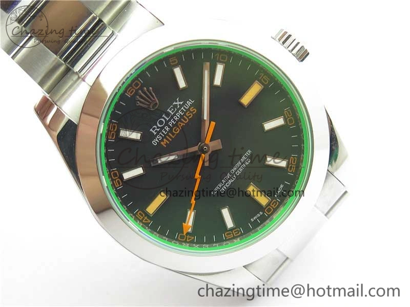 Milgauss 116400 GV 904L Steel ARF 1:1 Best Edition Black Dial on Bracelet SH3131