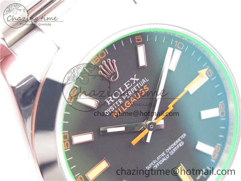 Milgauss 116400 GV 904L Steel ARF 1:1 Best Edition Black Dial on Bracelet SH3131