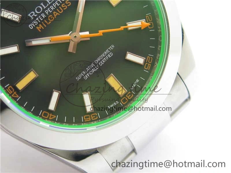 Milgauss 116400 GV 904L Steel ARF 1:1 Best Edition Black Dial on Bracelet SH3131