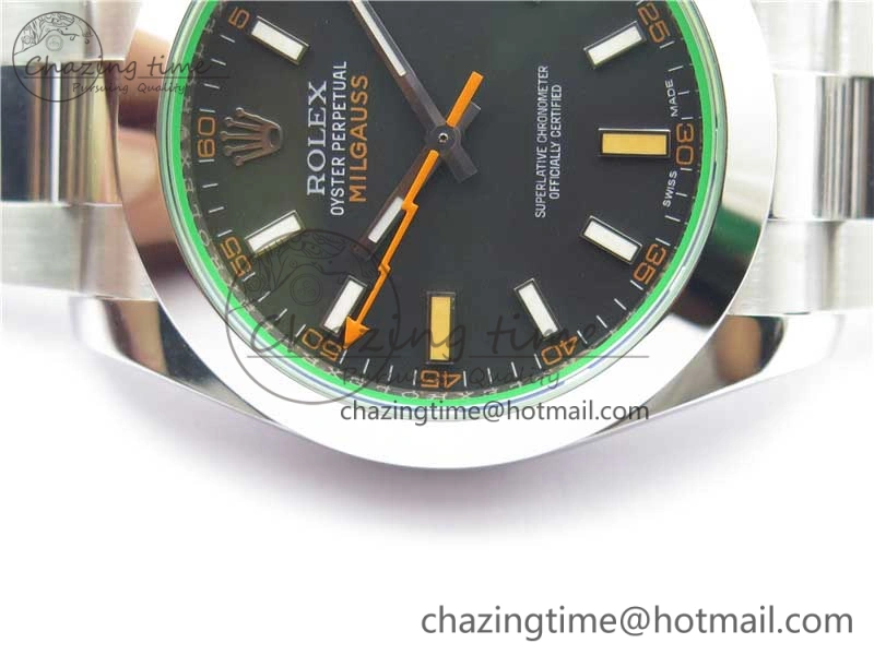 Milgauss 116400 GV 904L Steel ARF 1:1 Best Edition Black Dial on Bracelet SH3131