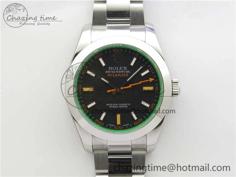 Milgauss 116400 GV 904L Steel ARF 1:1 Best Edition Black Dial on Bracelet SH3131