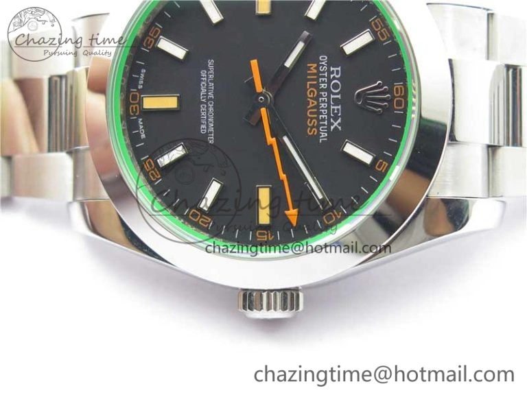 Milgauss 116400 GV 904L Steel ARF 1:1 Best Edition Black Dial on Bracelet SH3131
