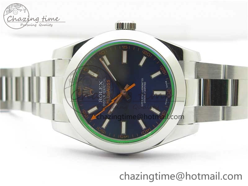 Milgauss 116400 GV 904L Steel ARF 1:1 Best Edition Blue Dial on Bracelet SH3131