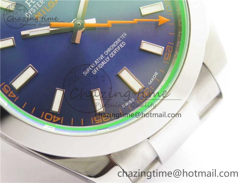 Milgauss 116400 GV 904L Steel ARF 1:1 Best Edition Blue Dial on Bracelet SH3131