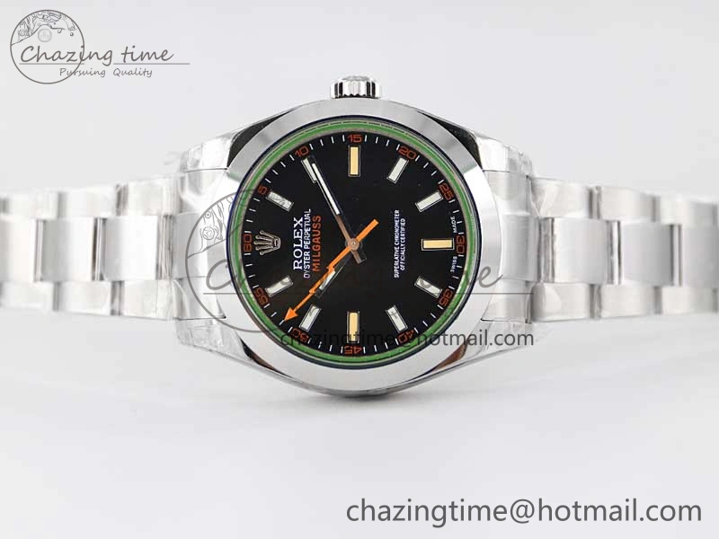 Milgauss 116400 GV 904L TWF 1:1 Best Edition Black Dial on SS Bracelet SH3131