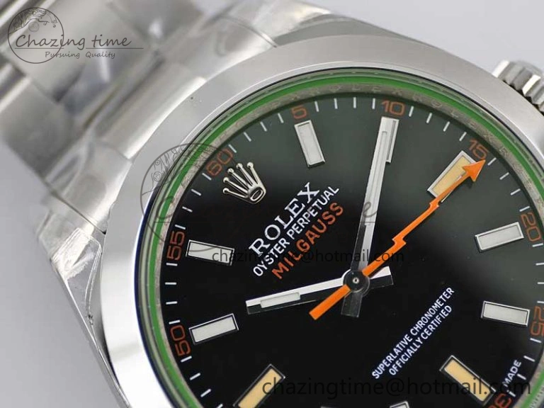 Milgauss 116400 GV 904L TWF 1:1 Best Edition Black Dial on SS Bracelet SH3131