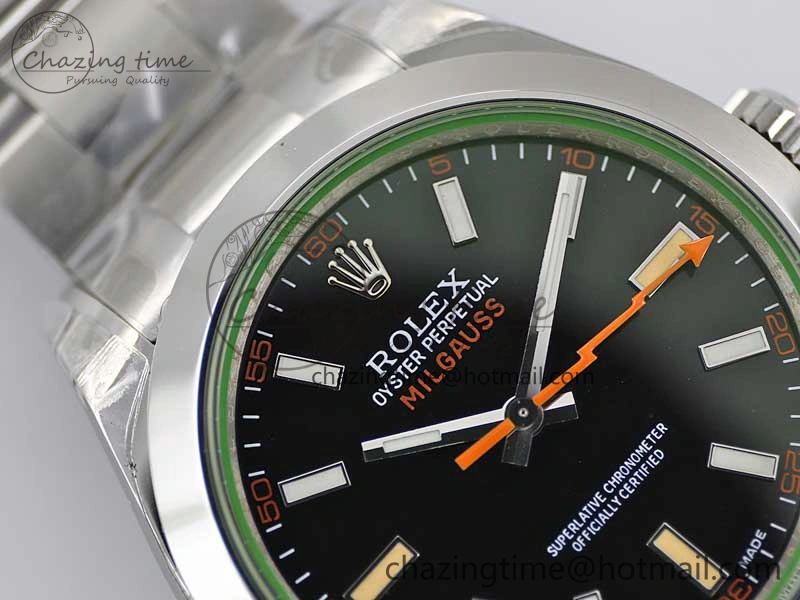 Milgauss 116400 GV 904L TWF 1:1 Best Edition Black Dial on SS Bracelet SH3131