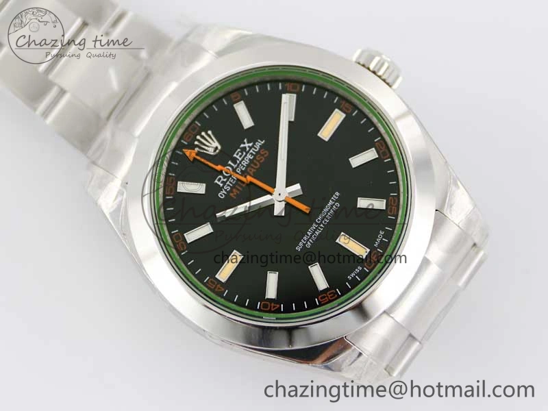 Milgauss 116400 GV 904L TWF 1:1 Best Edition Black Dial on SS Bracelet SH3131