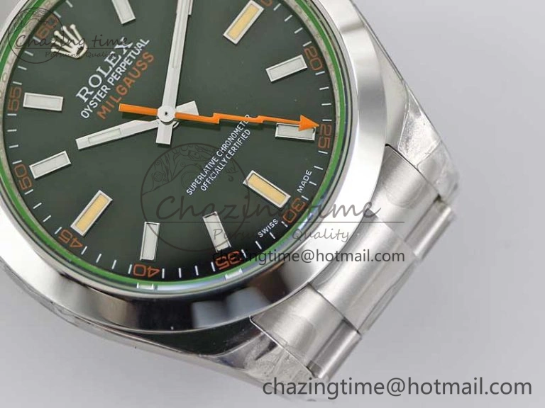 Milgauss 116400 GV 904L TWF 1:1 Best Edition Black Dial on SS Bracelet SH3131
