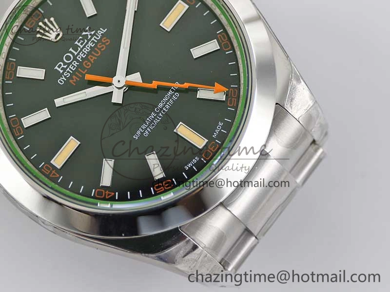 Milgauss 116400 GV 904L TWF 1:1 Best Edition Black Dial on SS Bracelet SH3131