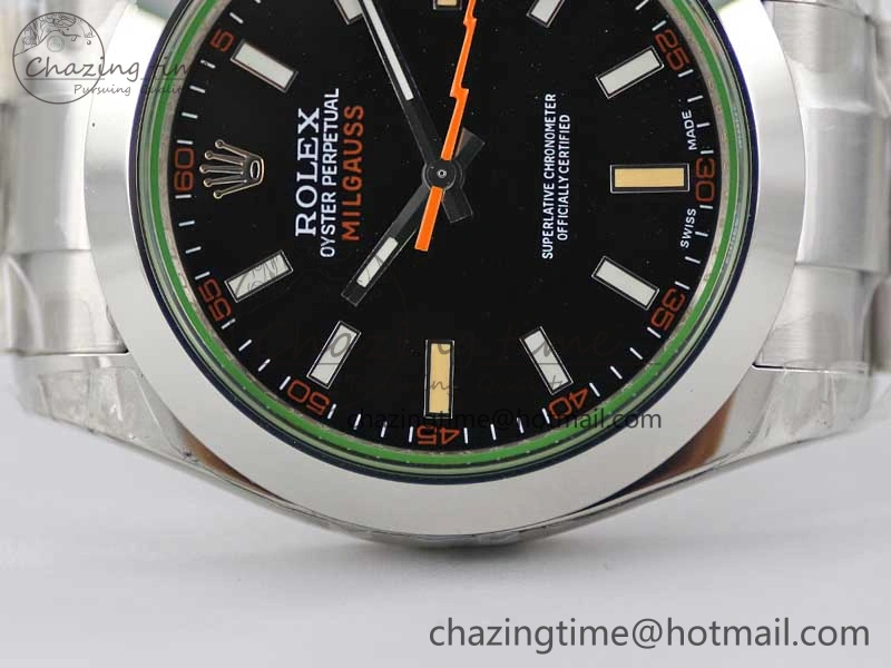 Milgauss 116400 GV 904L TWF 1:1 Best Edition Black Dial on SS Bracelet SH3131