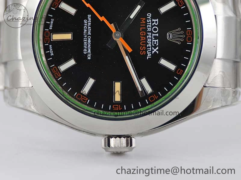 Milgauss 116400 GV 904L TWF 1:1 Best Edition Black Dial on SS Bracelet SH3131