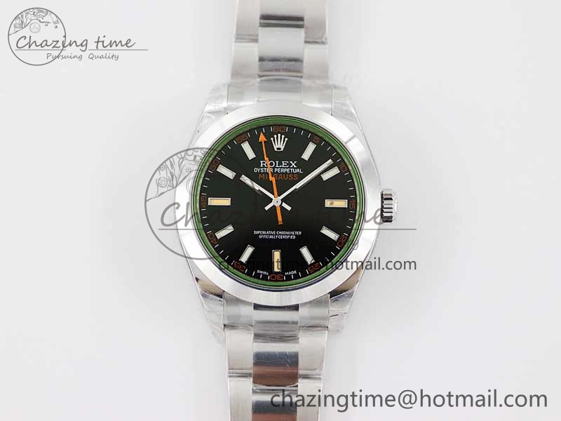 Milgauss 116400 GV 904L TWF 1:1 Best Edition Black Dial on SS Bracelet SH3131