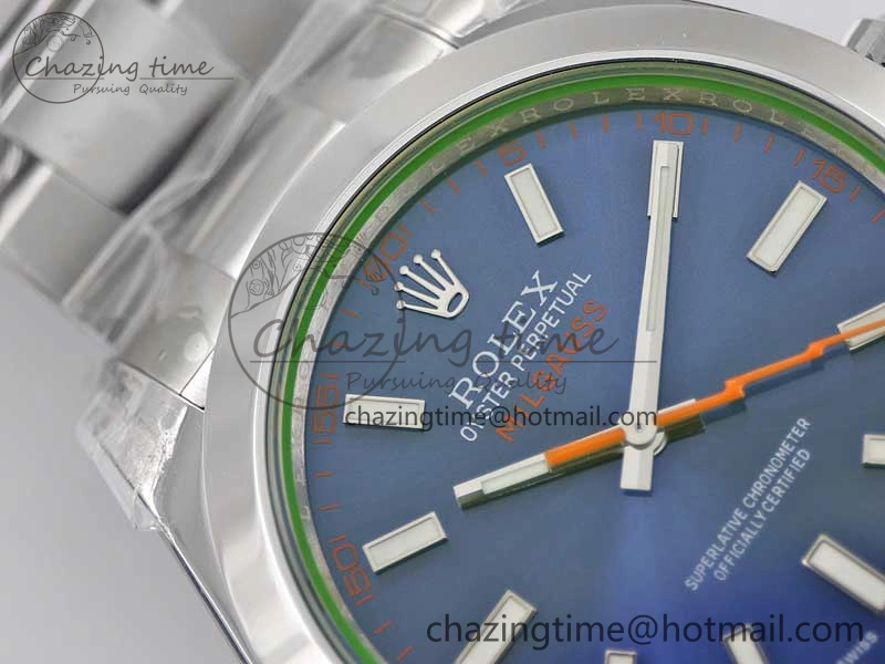 Milgauss 116400 GV 904L TWF 1:1 Best Edition Blue Dial on SS Bracelet SH3131
