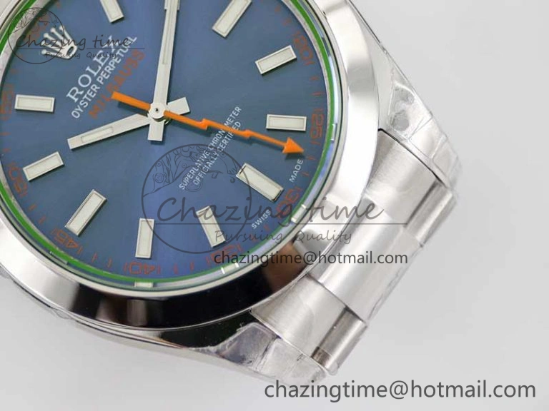 Milgauss 116400 GV 904L TWF 1:1 Best Edition Blue Dial on SS Bracelet SH3131