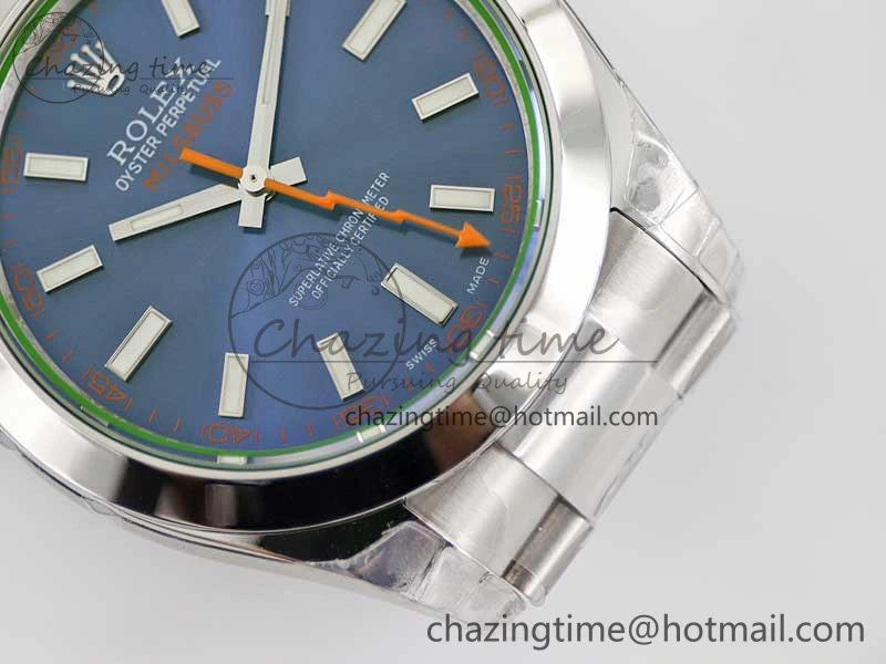 Milgauss 116400 GV 904L TWF 1:1 Best Edition Blue Dial on SS Bracelet SH3131