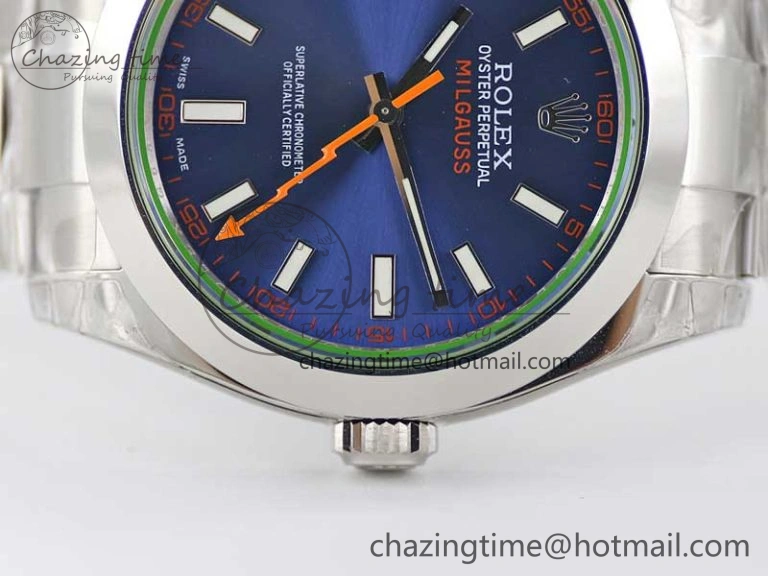 Milgauss 116400 GV 904L TWF 1:1 Best Edition Blue Dial on SS Bracelet SH3131