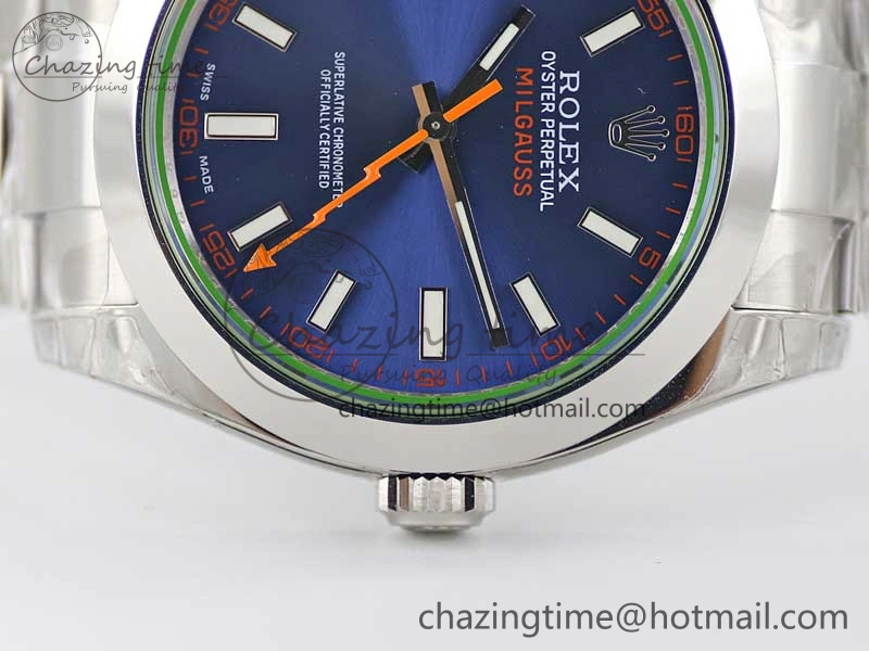 Milgauss 116400 GV 904L TWF 1:1 Best Edition Blue Dial on SS Bracelet SH3131