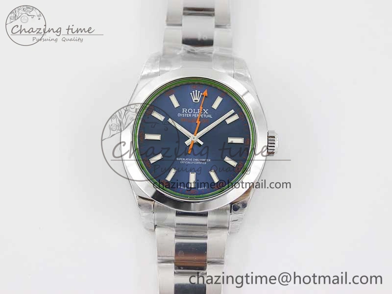 Milgauss 116400 GV 904L TWF 1:1 Best Edition Blue Dial on SS Bracelet SH3131
