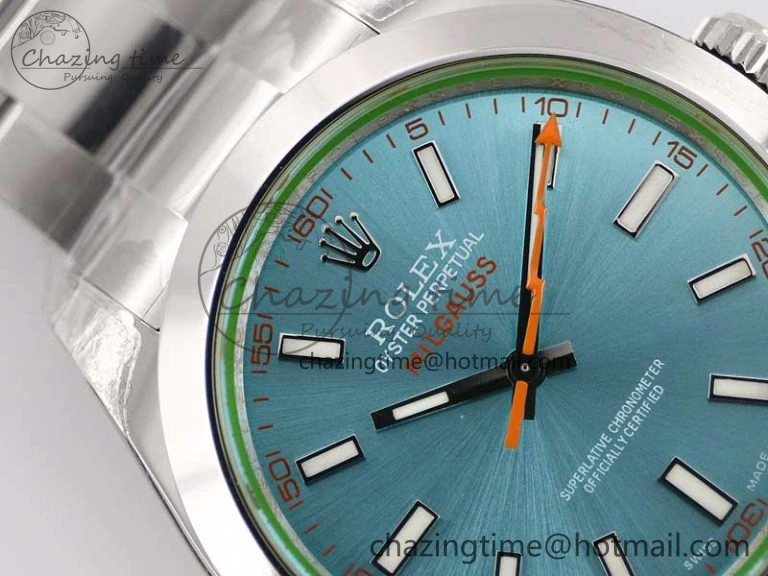 Milgauss 116400 GV 904L TWF 1:1 Best Edition ICE Blue Dial on SS Bracelet SH3131