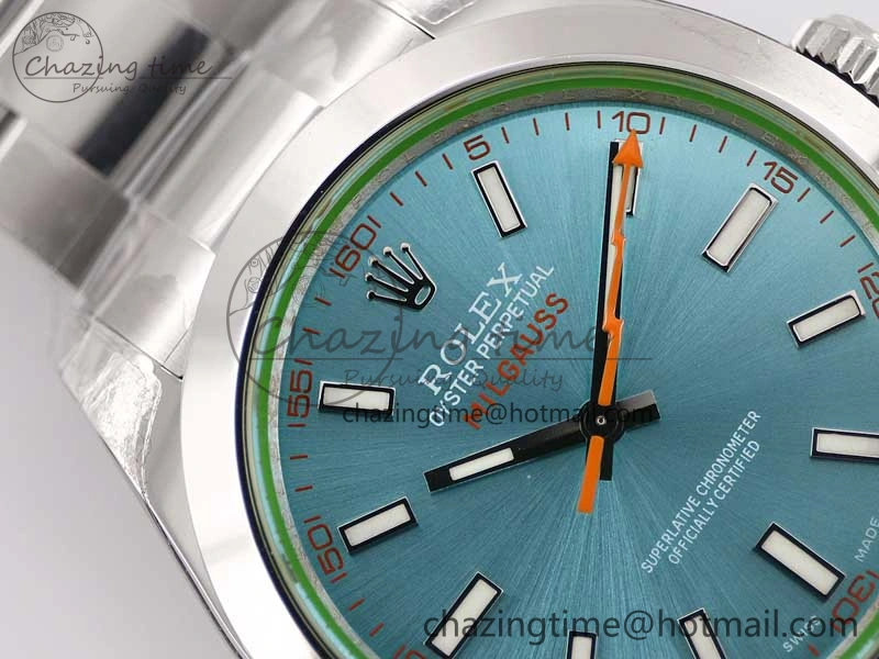 Milgauss 116400 GV 904L TWF 1:1 Best Edition ICE Blue Dial on SS Bracelet SH3131