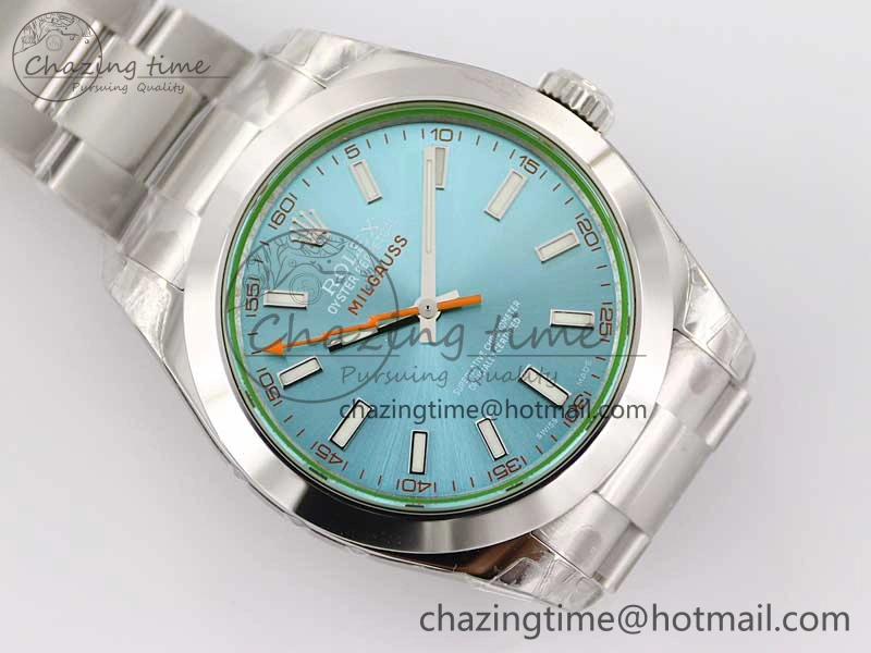 Milgauss 116400 GV 904L TWF 1:1 Best Edition ICE Blue Dial on SS Bracelet SH3131