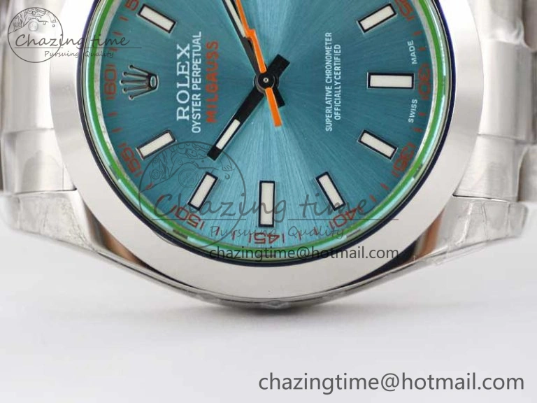 Milgauss 116400 GV 904L TWF 1:1 Best Edition ICE Blue Dial on SS Bracelet SH3131