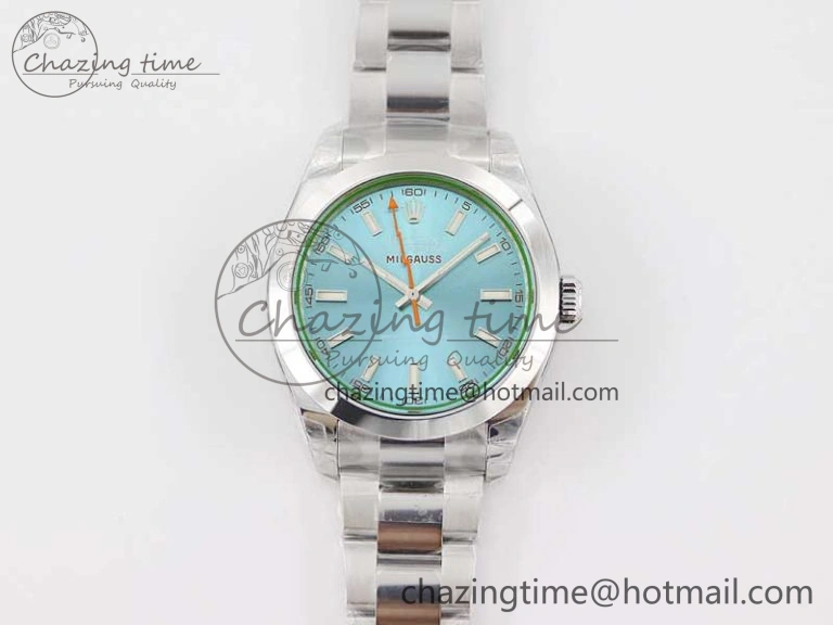 Milgauss 116400 GV 904L TWF 1:1 Best Edition ICE Blue Dial on SS Bracelet SH3131