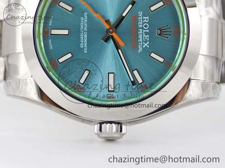 Milgauss 116400 GV 904L TWF 1:1 Best Edition ICE Blue Dial on SS Bracelet SH3131