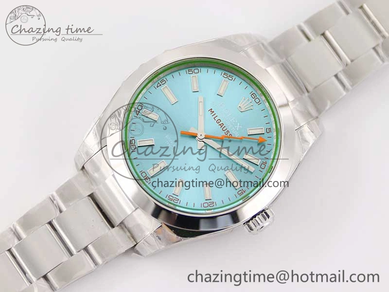 Milgauss 116400 GV 904L TWF 1:1 Best Edition ICE Blue Dial on SS Bracelet SH3131
