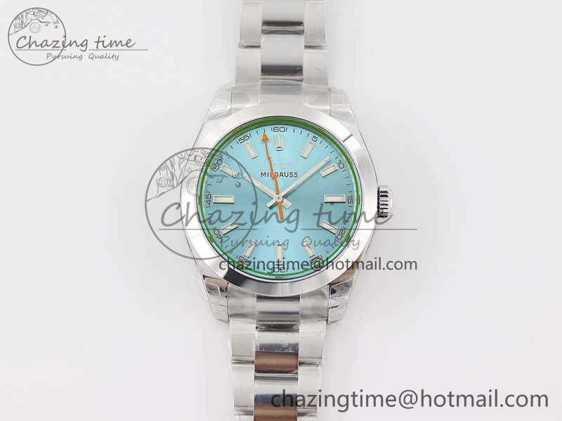Milgauss 116400 GV 904L TWF 1:1 Best Edition ICE Blue Dial on SS Bracelet SH3131
