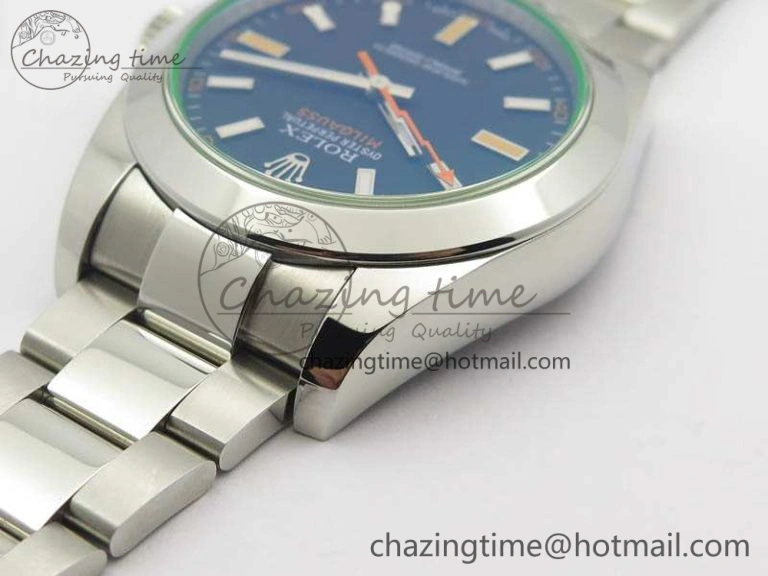 Milgauss 116400 GV ARF 1:1 Best Edition Green Sapphire Black Dial On SS Bracelet A2824