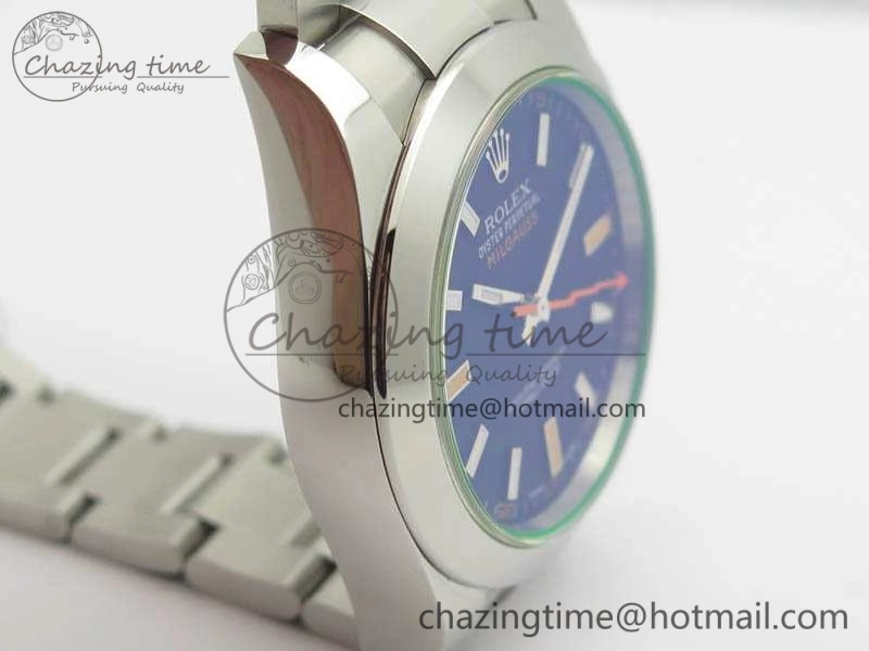 Milgauss 116400 GV ARF 1:1 Best Edition Green Sapphire Black Dial On SS Bracelet A2824