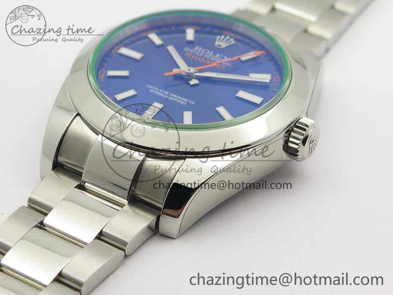Milgauss 116400 GV ARF 1:1 Best Edition Green Sapphire Blue Dial On SS Bracelet A2824