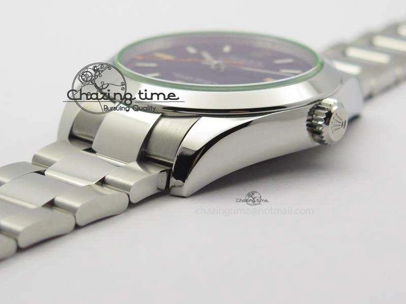 Milgauss 116400 GV JF 1:1 Green Sapphire Black Dial On SS Bracelet A2824 V2