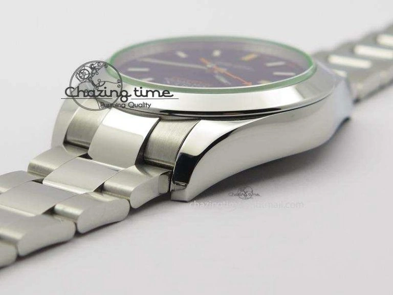 Milgauss 116400 GV JF 1:1 Green Sapphire Black Dial On SS Bracelet A2824 V2