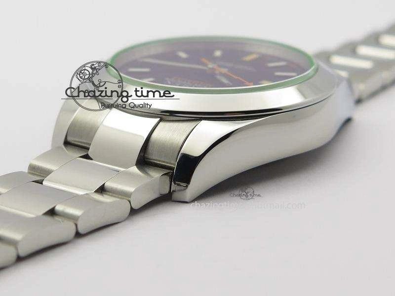 Milgauss 116400 GV JF 1:1 Green Sapphire Black Dial On SS Bracelet A2824 V2
