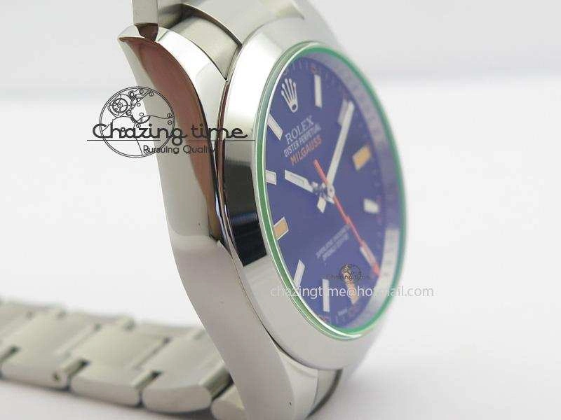 Milgauss 116400 GV JF 1:1 Green Sapphire Black Dial On SS Bracelet SA3131