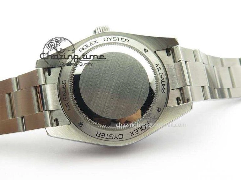 Milgauss 116400 GV JF 1:1 Green Sapphire Blue Dial On SS Bracelet A2824 V2