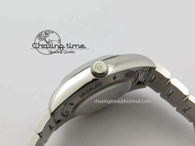 Milgauss 116400 GV JF 1:1 Green Sapphire Blue Dial On SS Bracelet SA3131