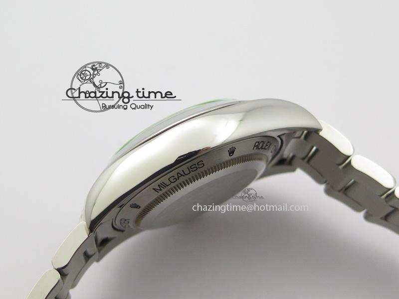Milgauss 116400 GV JF 1:1 Green Sapphire Blue Dial On SS Bracelet SA3131