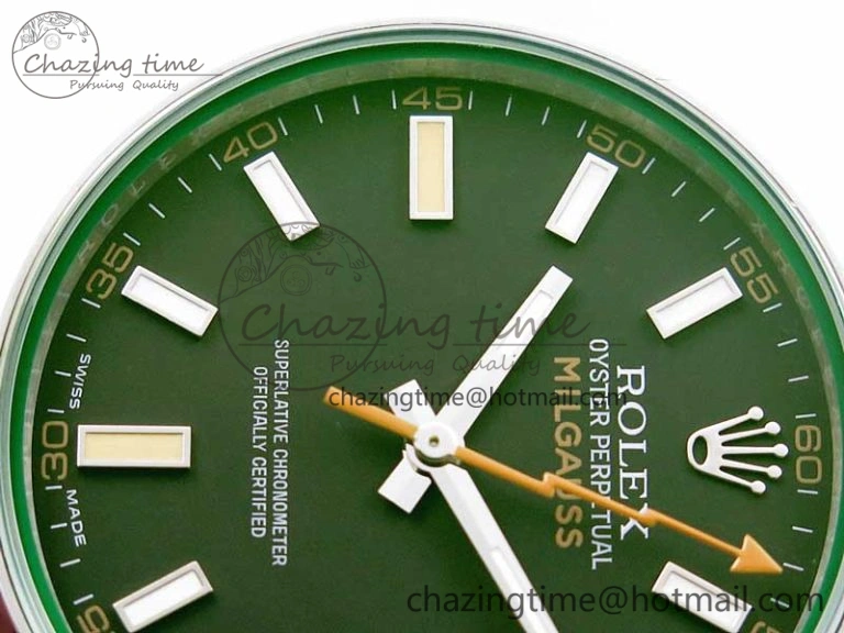 Milgauss 116400 GV Noob 1:1 Best Edition Green Sapphire Black Dial on SS Bracelet A2836