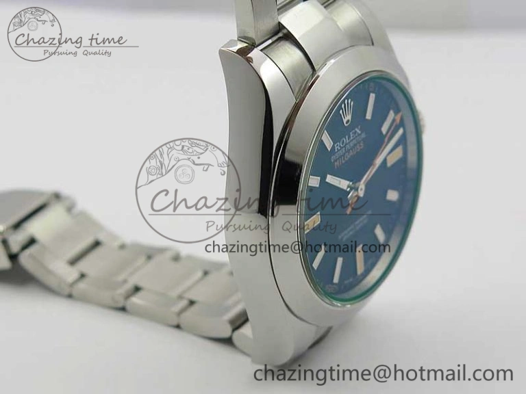 Milgauss 116400 GV Noob 1:1 Best Edition Green Sapphire Black Dial on SS Bracelet A2836