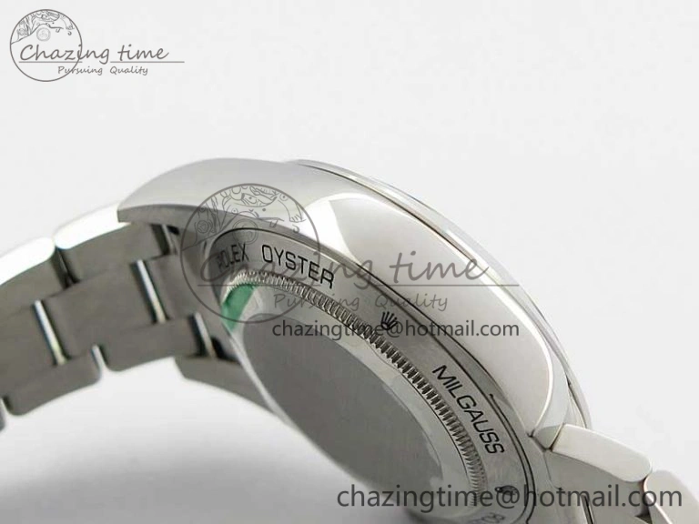 Milgauss 116400 GV Noob 1:1 Green Sapphire Blue Dial on SS Bracelet A2836