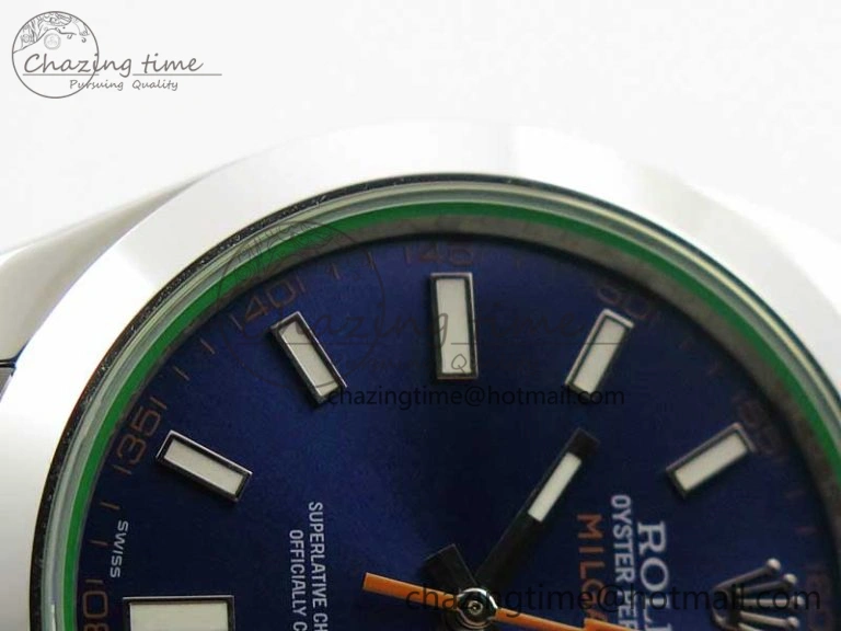 Milgauss 116400 GV Noob 1:1 Green Sapphire Blue Dial on SS Bracelet A2836